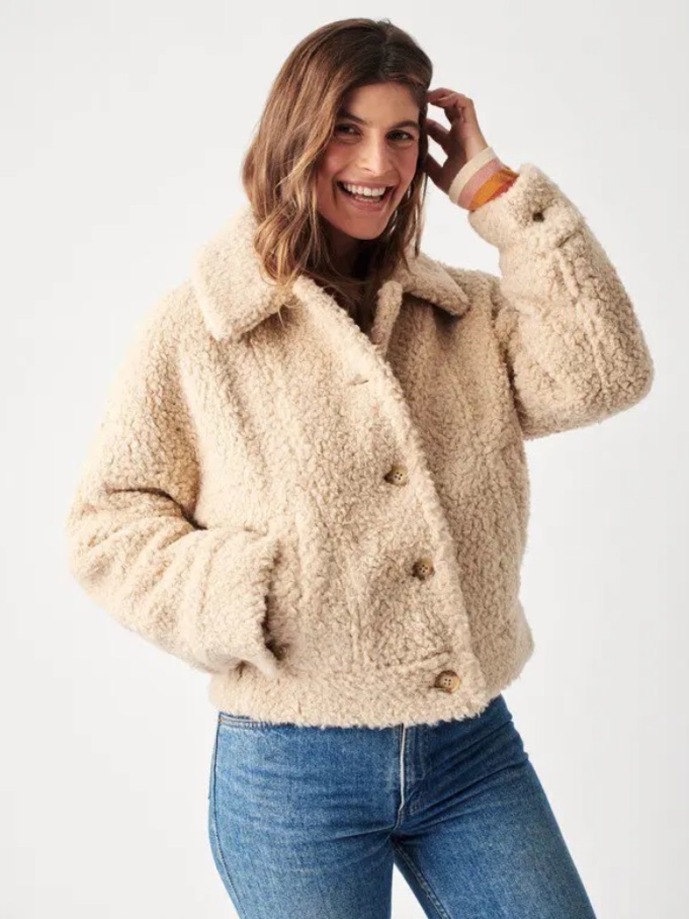 Faherty Tan Sherpa Jacket